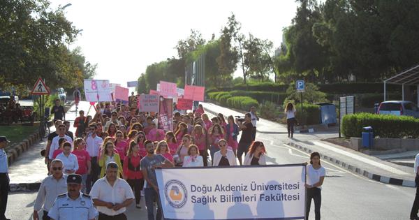 The Department of Nursing, Faculty of Health Sciences has organized a walk in order to increase Public Awareness for Breast  Cancer