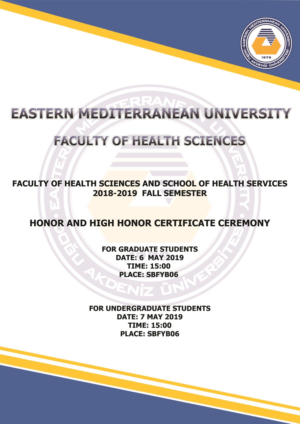 Honor High Honor Certificate Ceremony | Events | Faculty of -